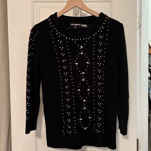Karl Lagerfeld Paris Faux Pearl Sweater